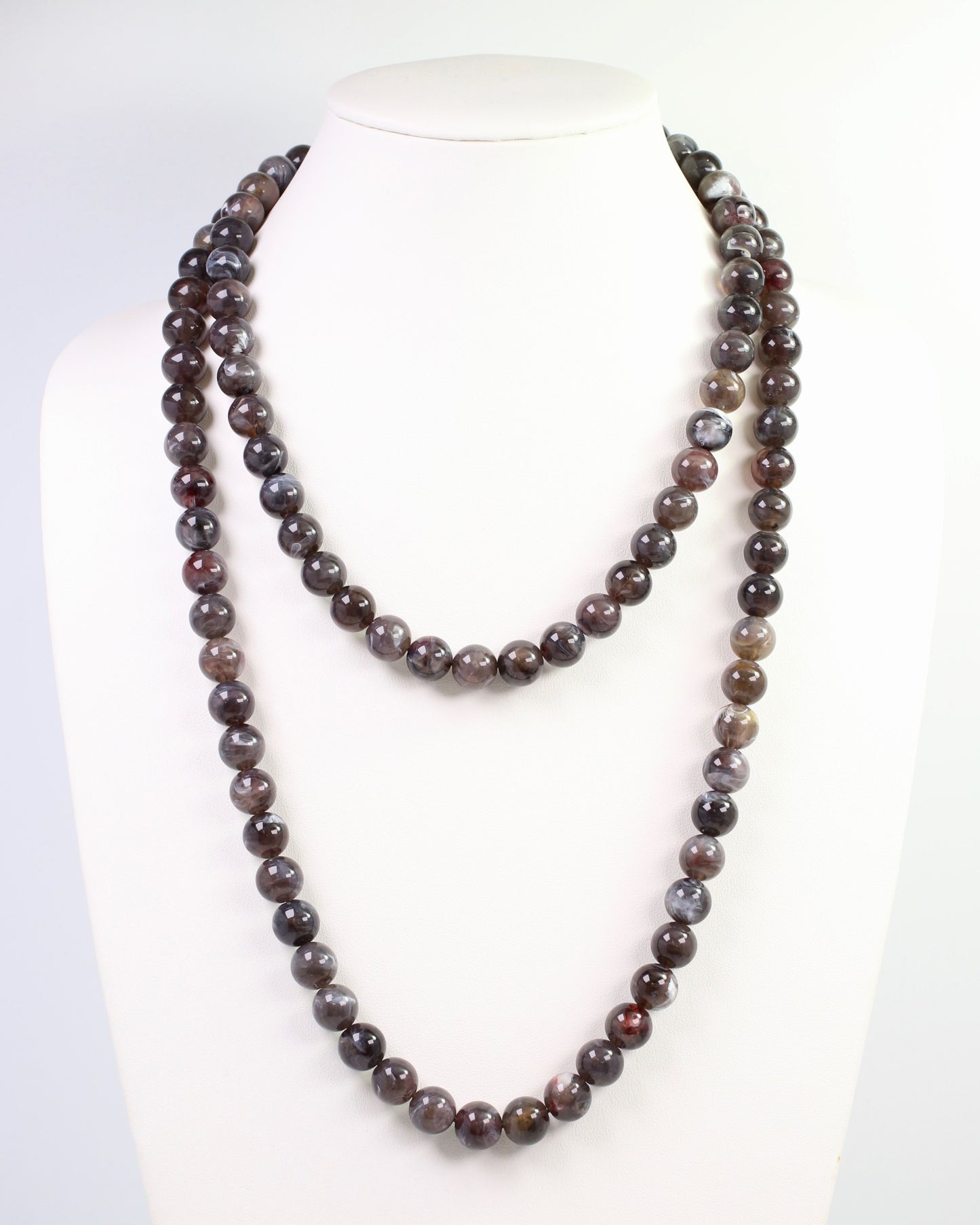 Lithgow Marble Beaded Layered Necklace Grey