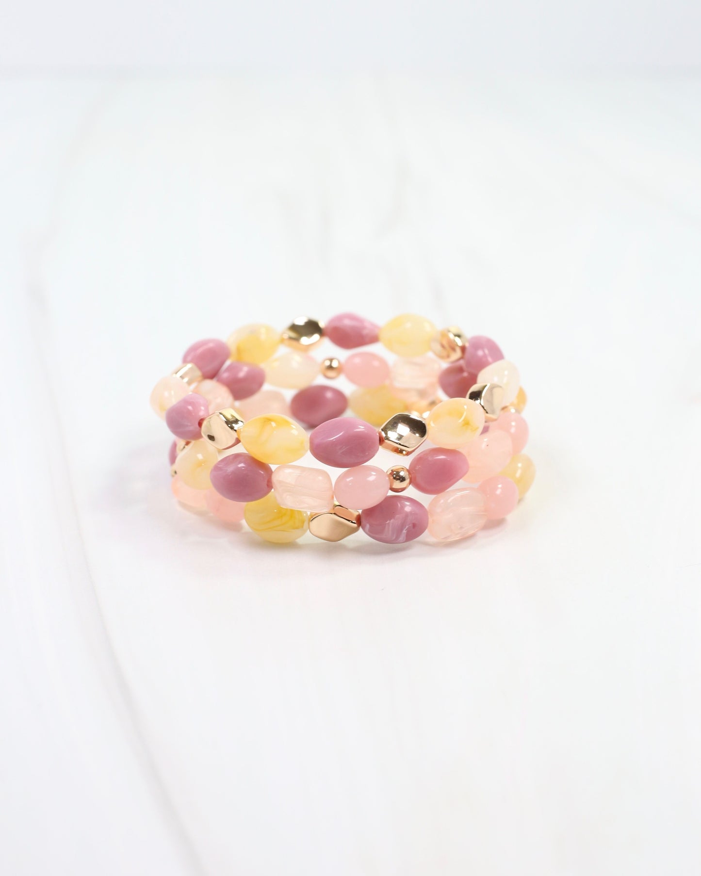 Silver Springs Beaded Bracelet Set Pink Multi