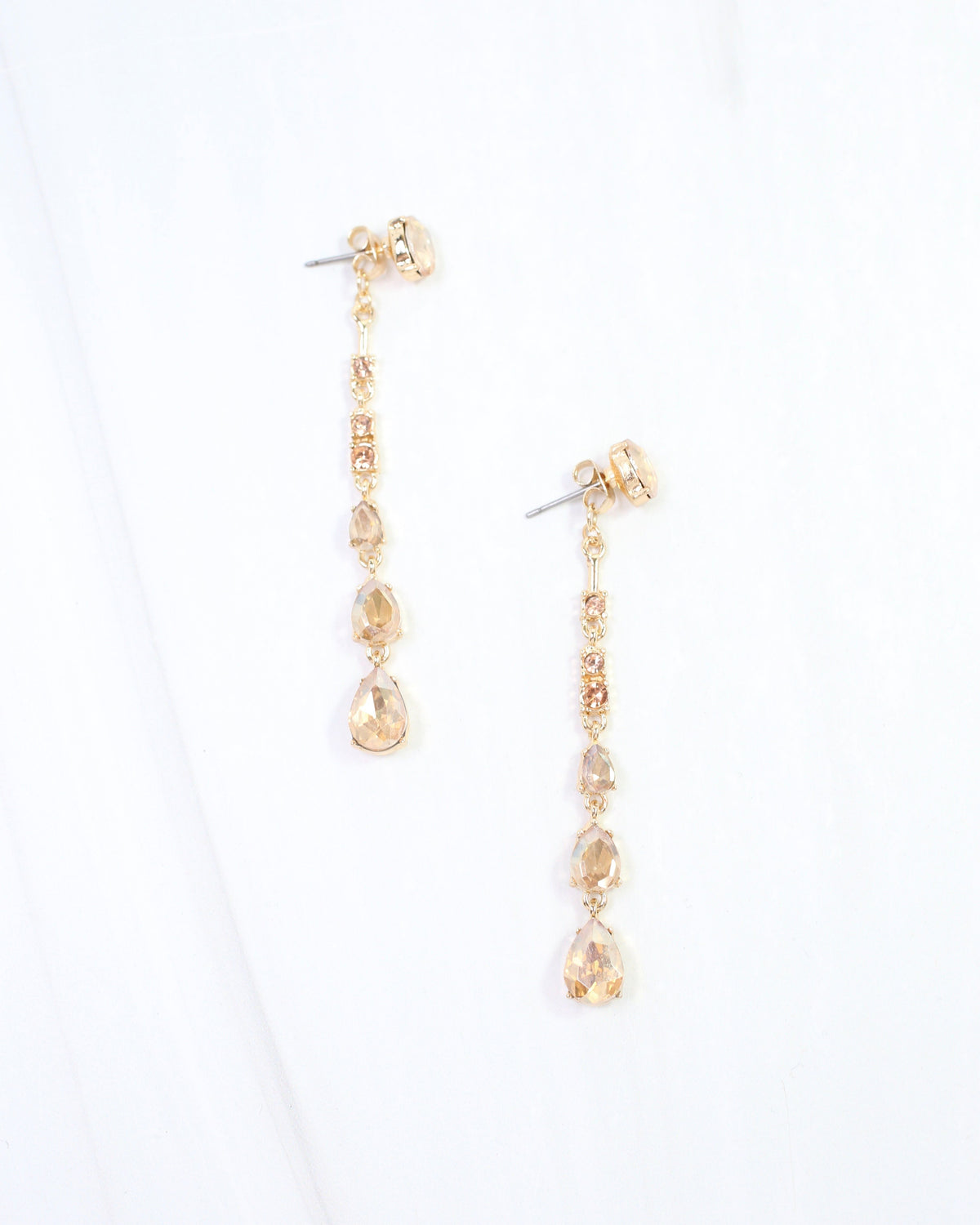 Charley Linear Crystal Dangle Earring Topaz
