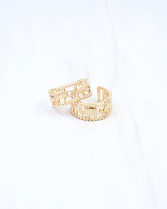 Murphy Elephant Hoop Earring Worn Gold