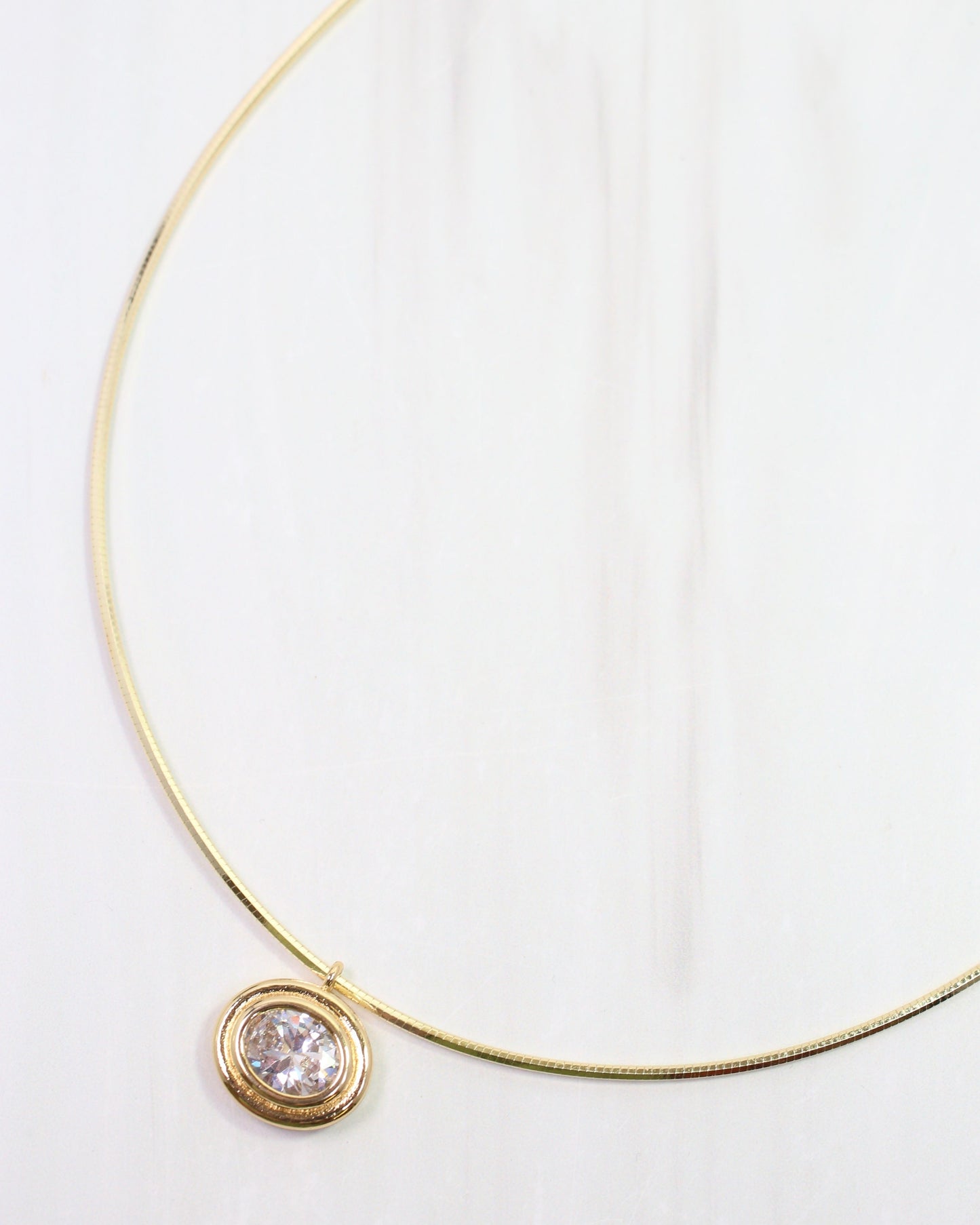 Ensley CZ Chain Necklace WR Gold
