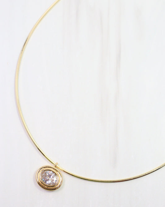 Ensley CZ Chain Necklace WR Gold