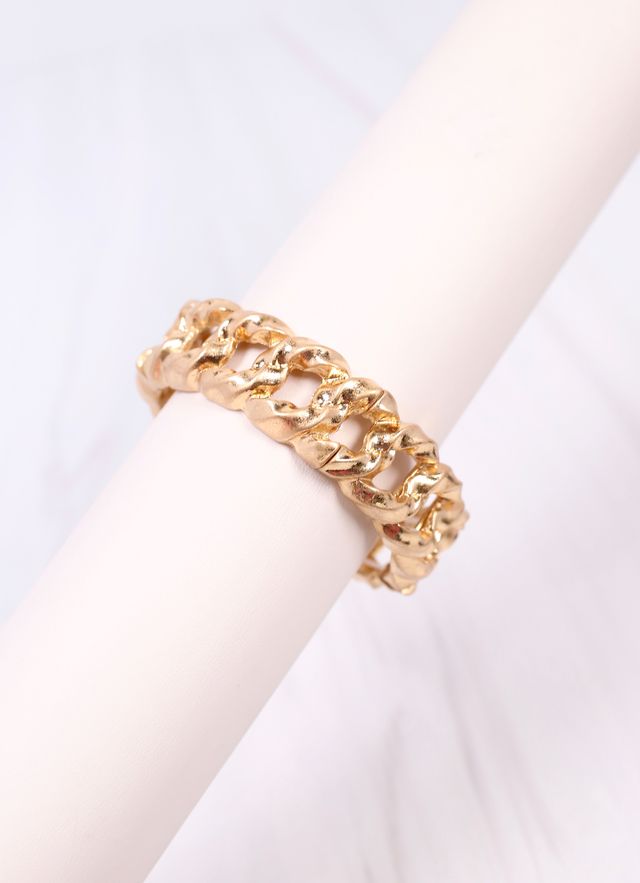 Poesy Link Metal Bracelet Gold