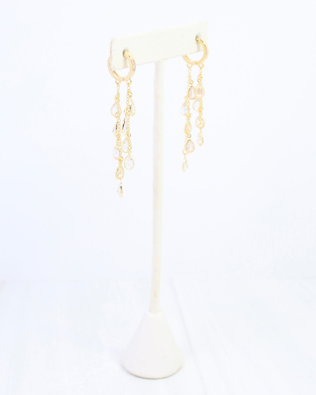Nancy CZ Huggie Dangle Earring WR Gold