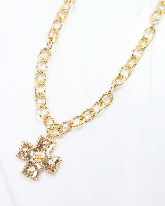 Murray Cross Charm Necklace Gold