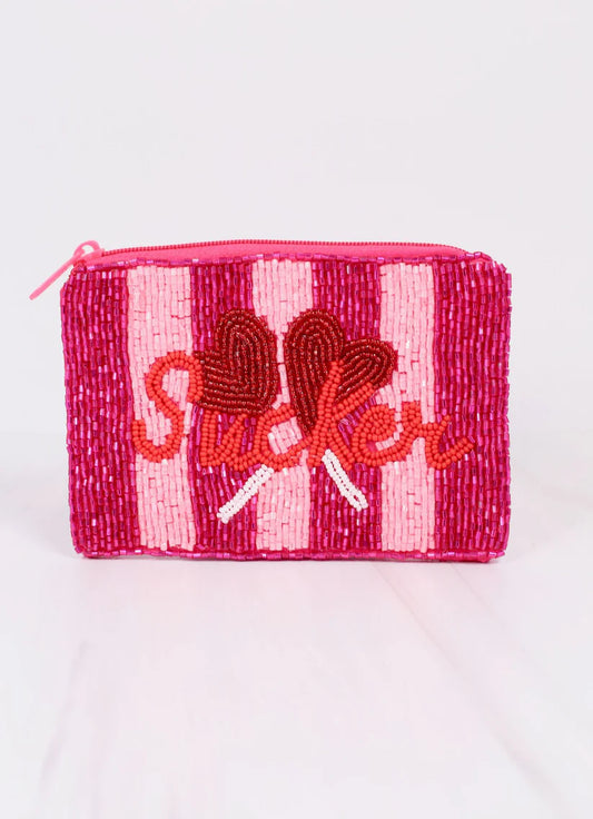 Sucker Beaded Pouch PINK MULTI