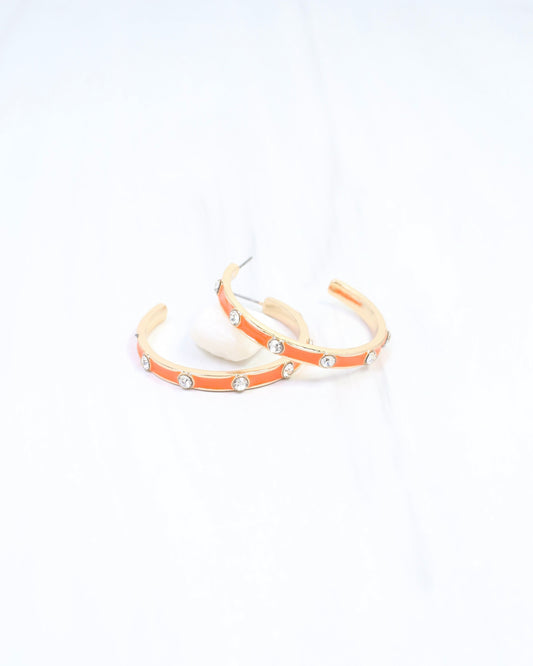 Bramwell Enamel Hoop Earring Orange