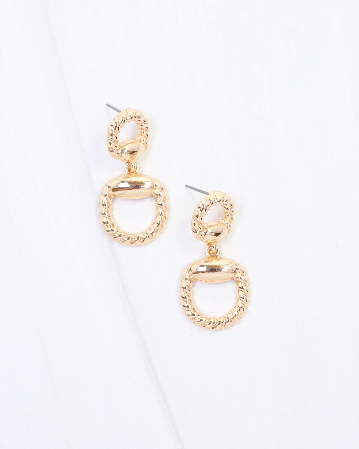 Martha Braided Horsebit Earring Gold