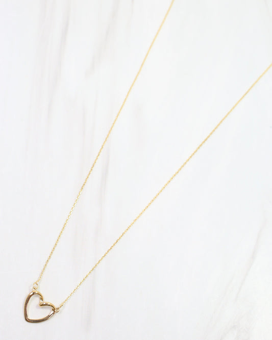 Gala Twisted Heart Necklace WR Gold
