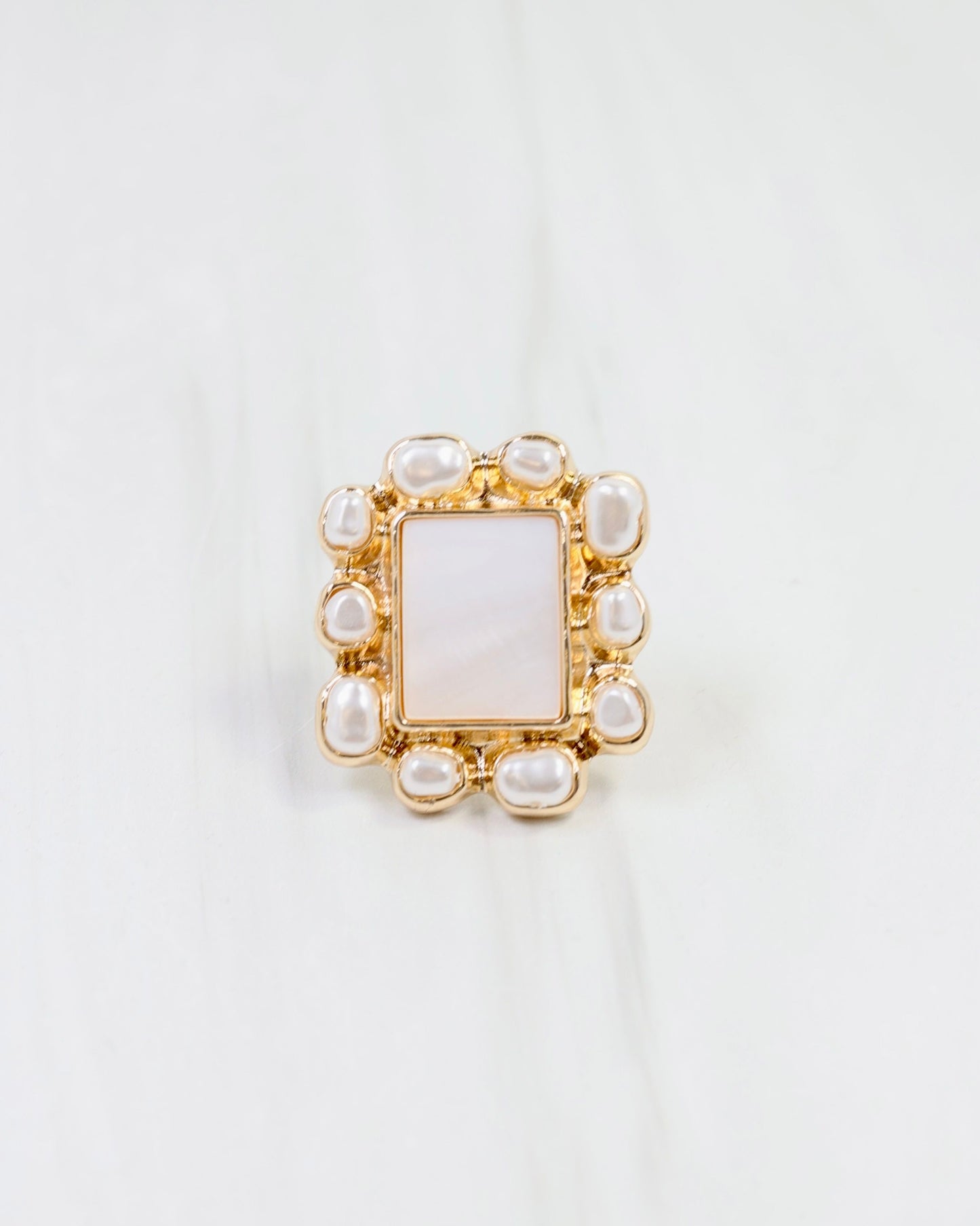 Preston Pearl Scarf Ring Gold