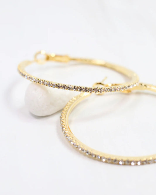 Kayla CZ Hoop Earring Gold
