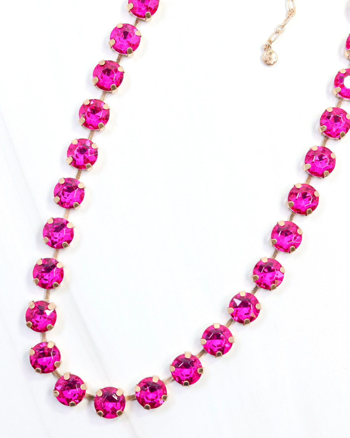 Andi Rhinestone Necklace Fuchsia