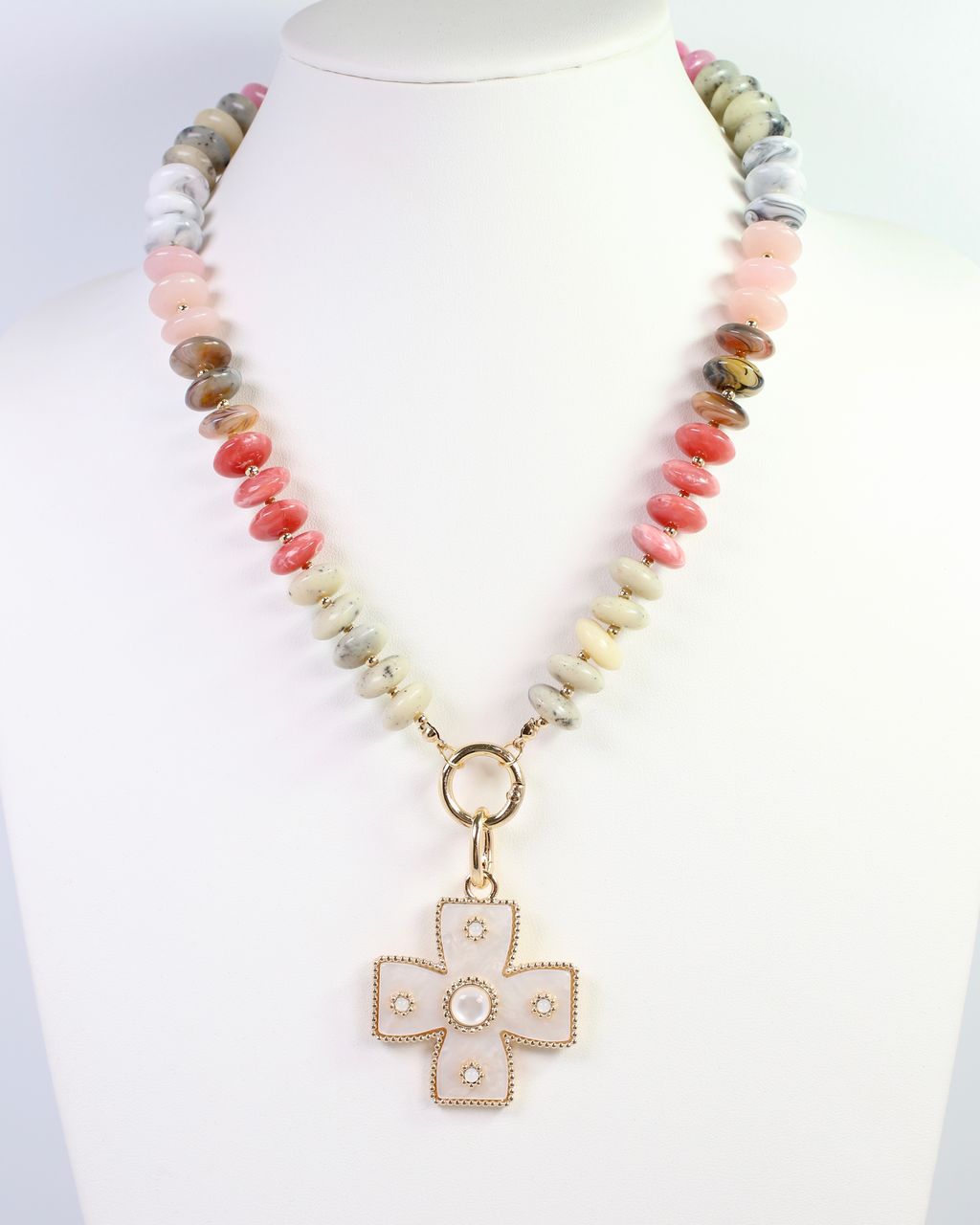 Cayce Small Cross Charm Mother Of Pearl