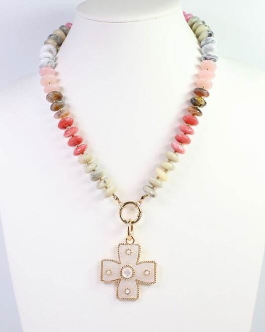 Cayce Small Cross Charm Mother Of Pearl