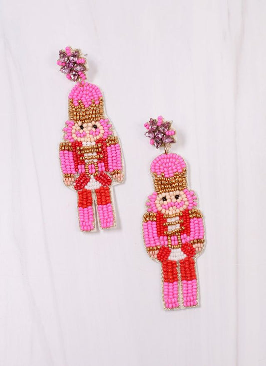 Franz Nutcracker Earring HOT PINK