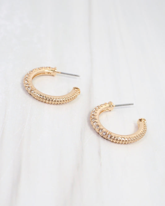 Mill Creek Pave Hoop Earring Gold