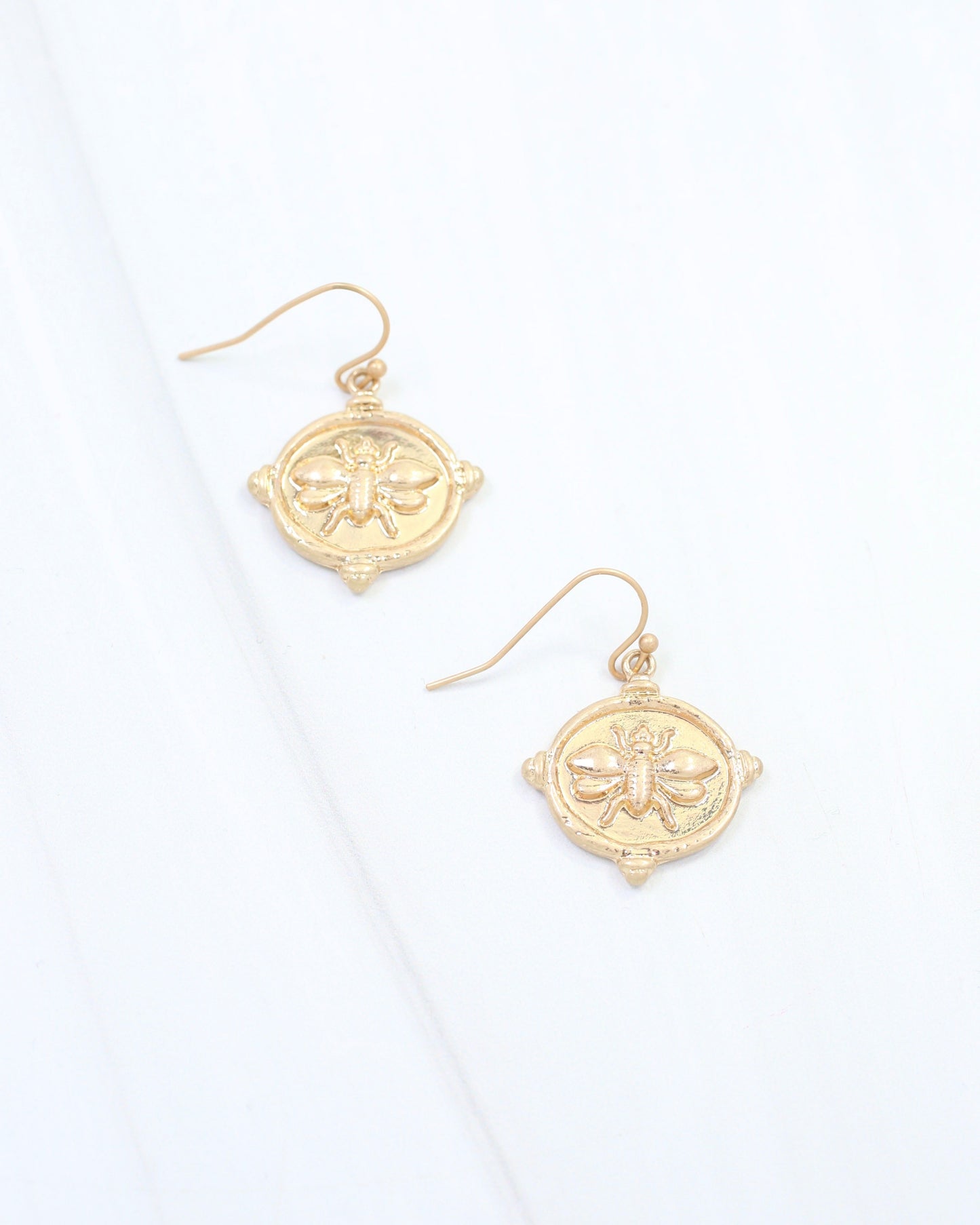 Lois Bee Embossed Earring Worn Gold