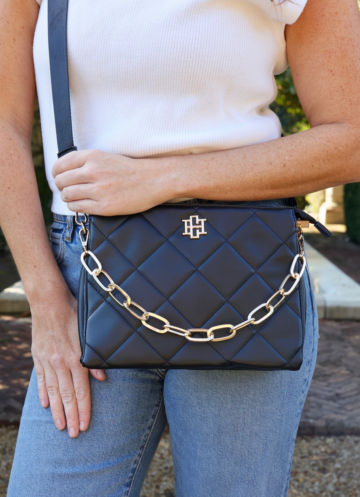 Ariana Crossbody Black Quilted LD