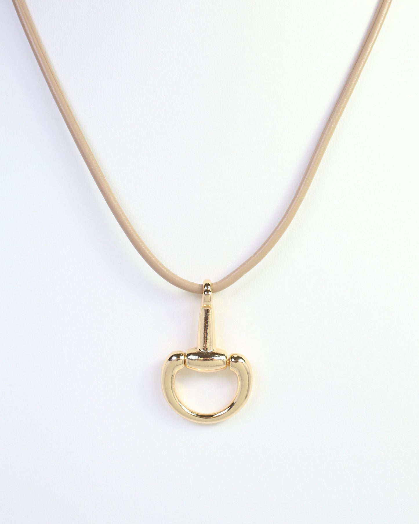 Finley Horsebit Cord Necklace Tan
