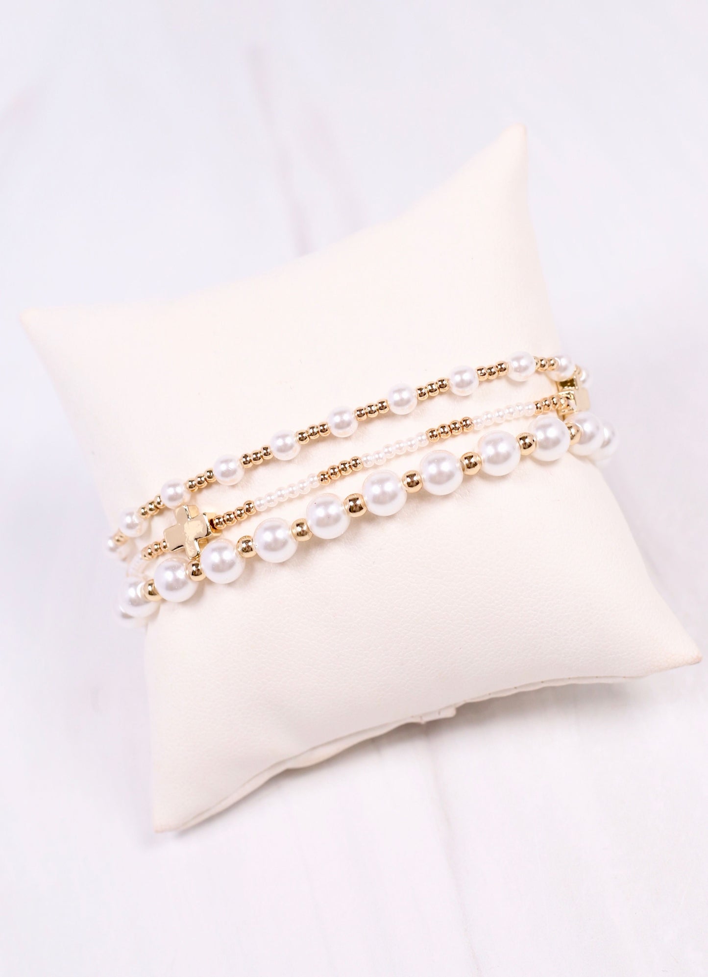 Thalia Pearl Bracelet Set CREAM