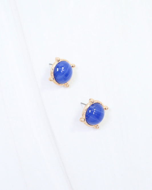 Florissant Round Post Earring Blue