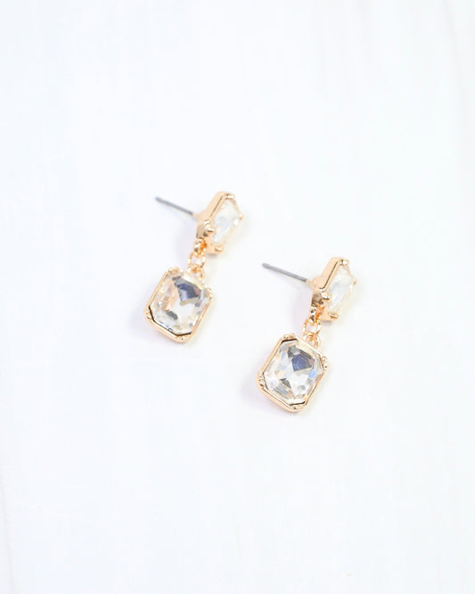 Chloe Crystal Drop Earring Gold