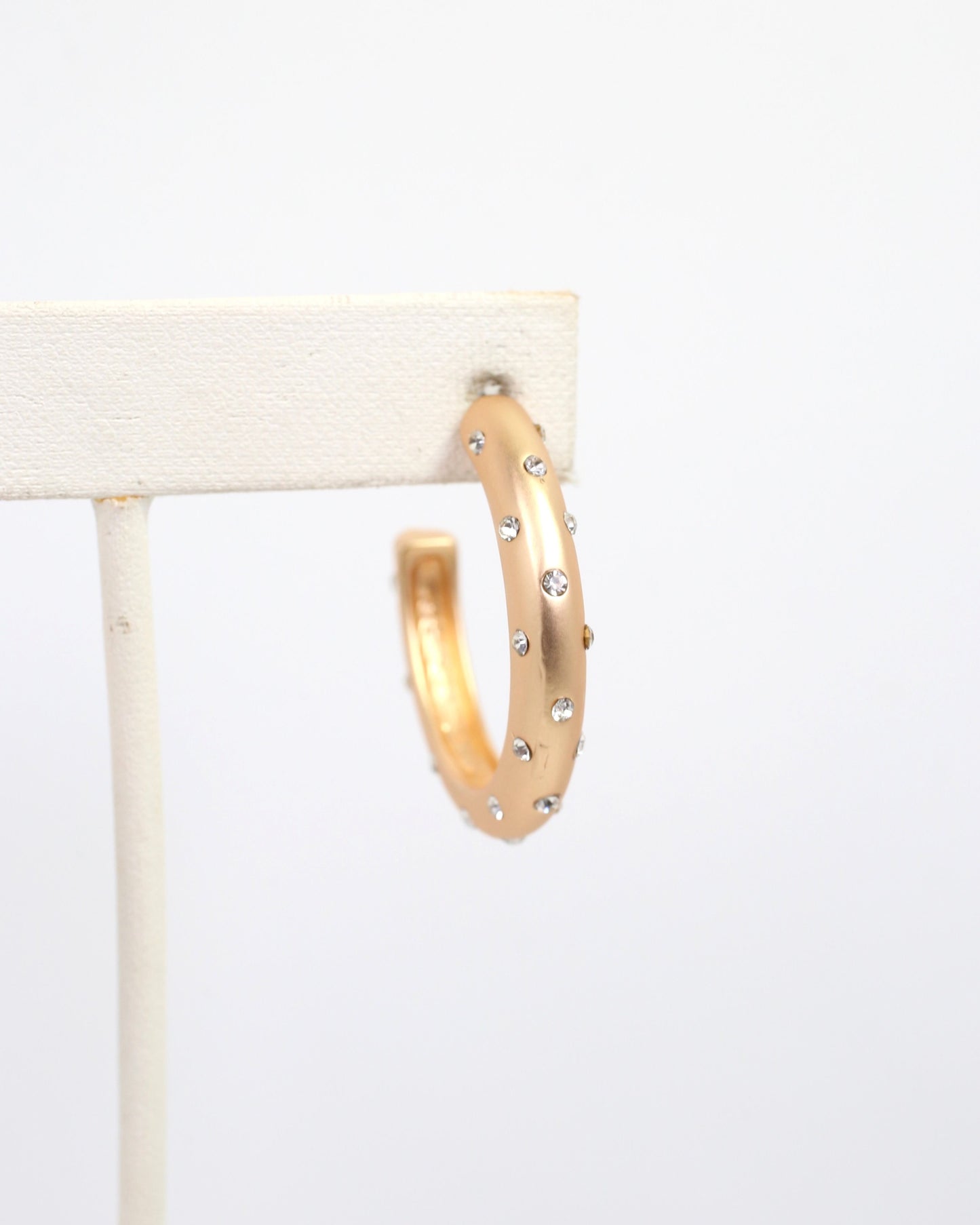 Polly Sparkly Hoop Earring Matte Gold