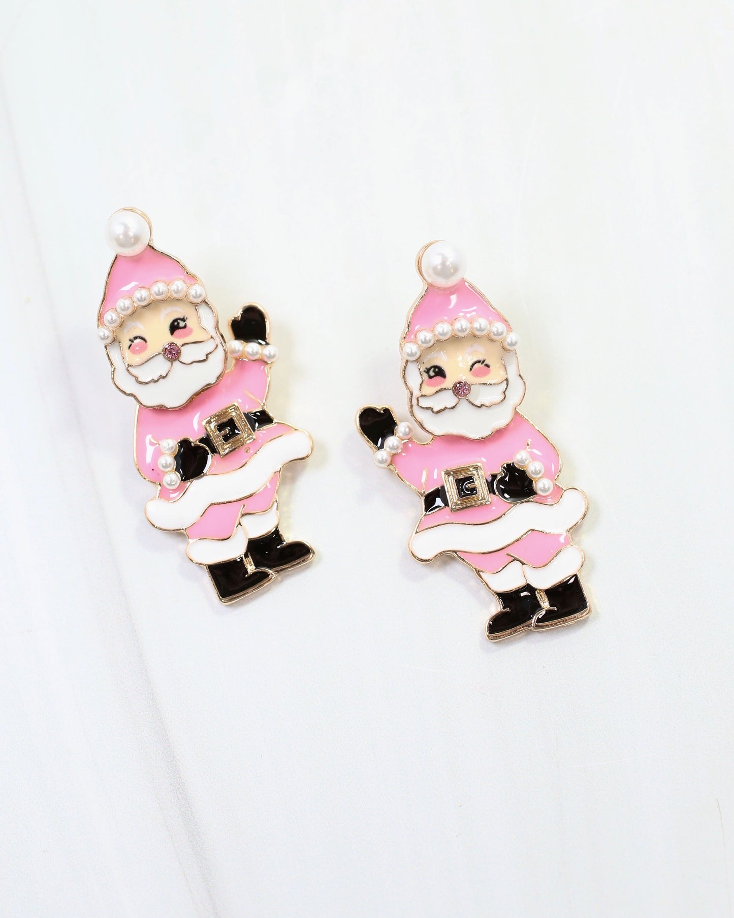 Jingling Santa Earring Pink