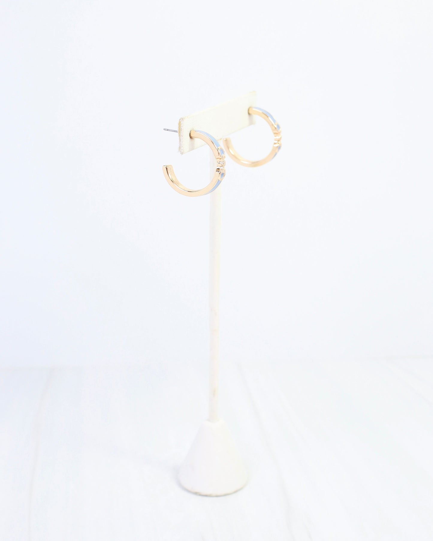 Kaylen Horsebit Hoop Earring Blue