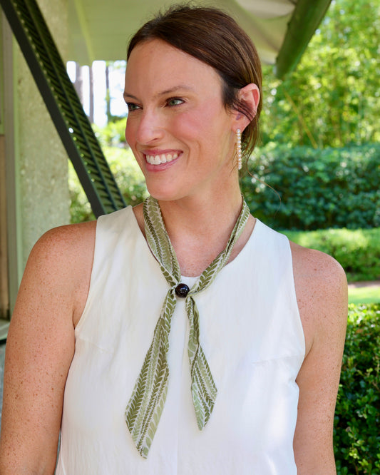 Adalia Adjustable Skinny Scarf Olive