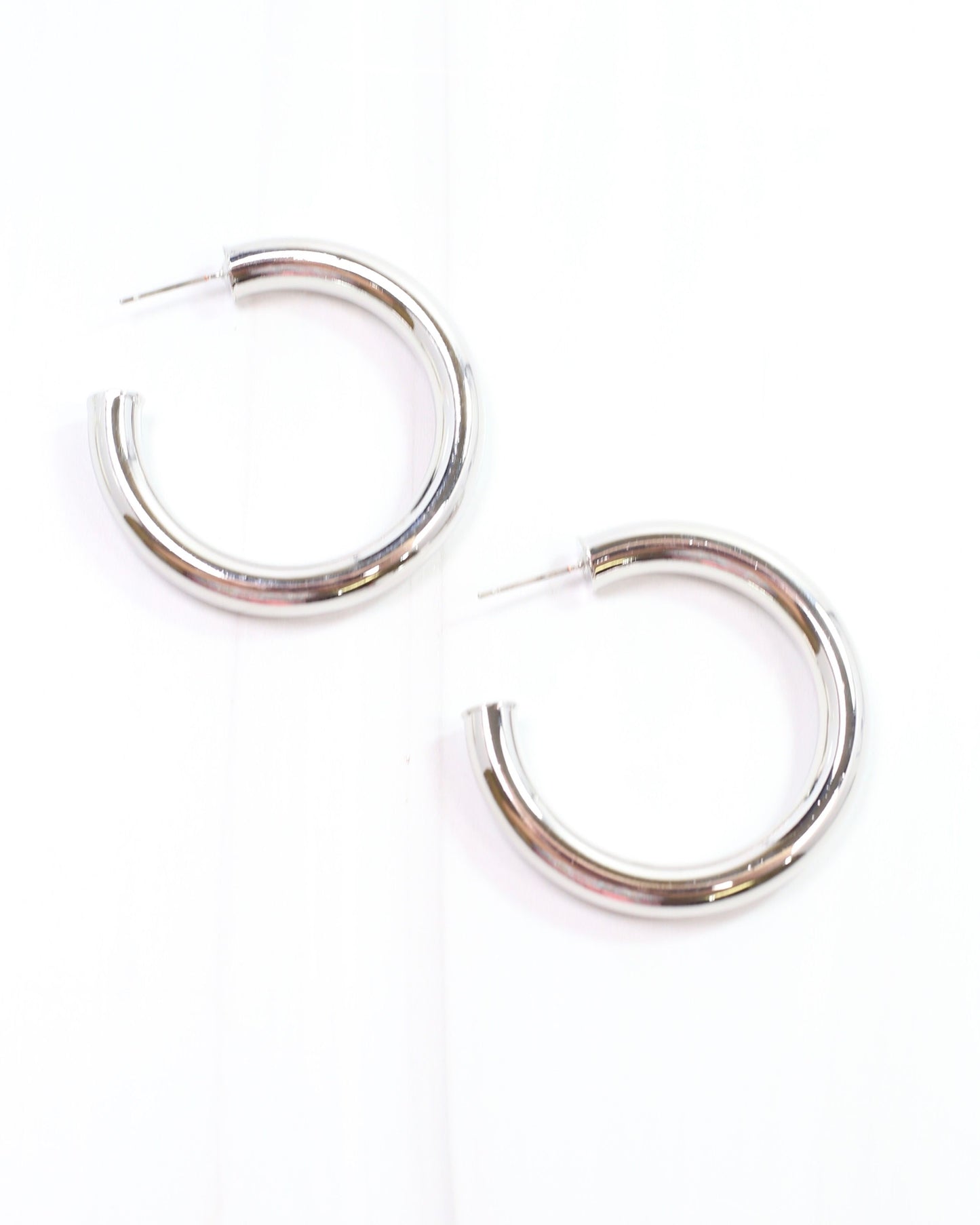 Barbara Hoop Earring Shiny Silver