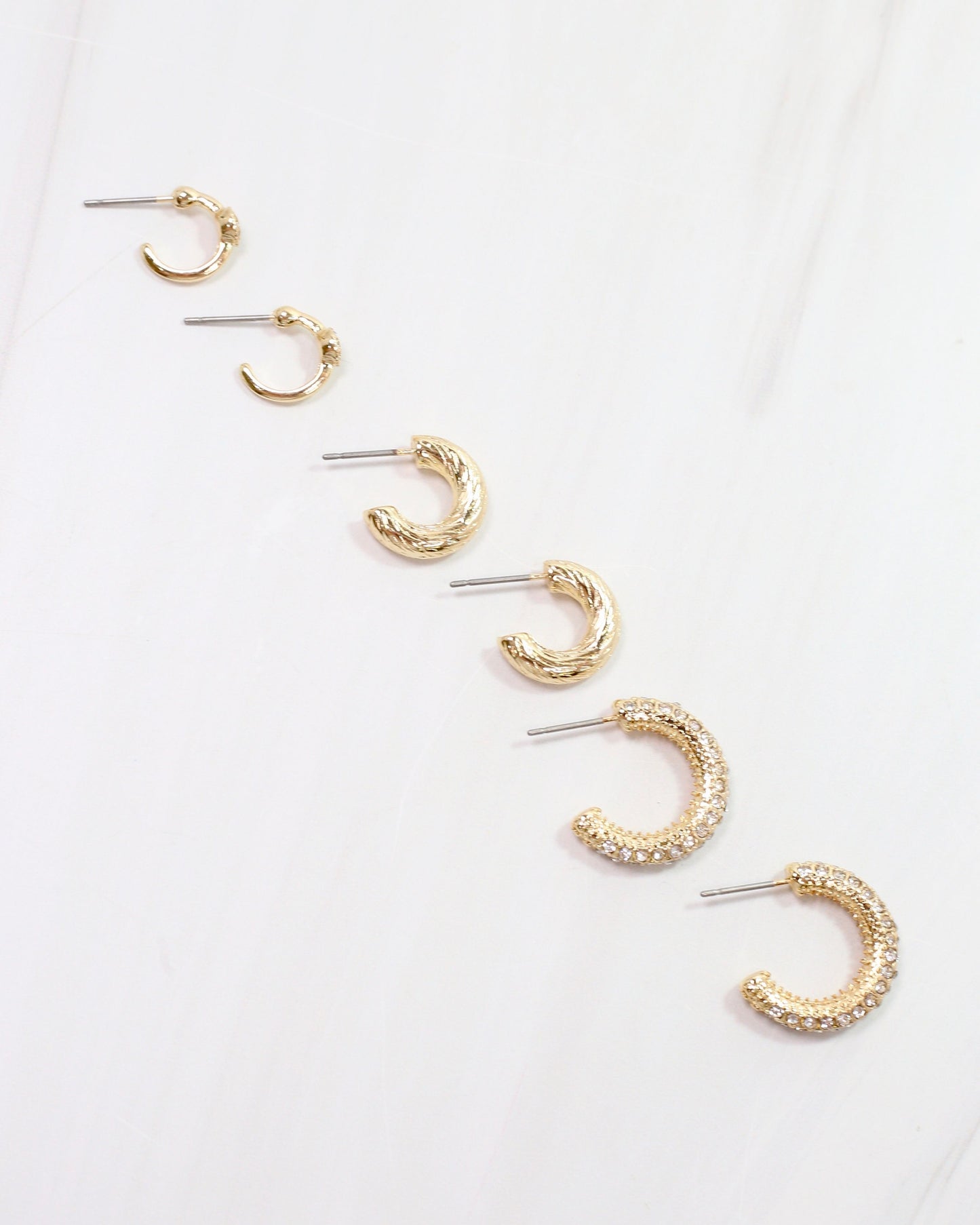 Gwendolyn Hoop Earring Set Gold