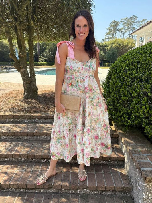 Persephone Floral Eyelet Midi Sundress