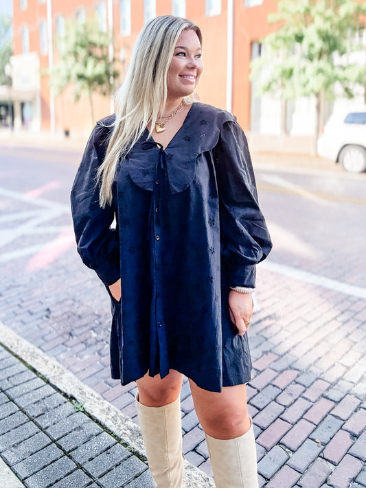 Colleen Collared Dress Black
