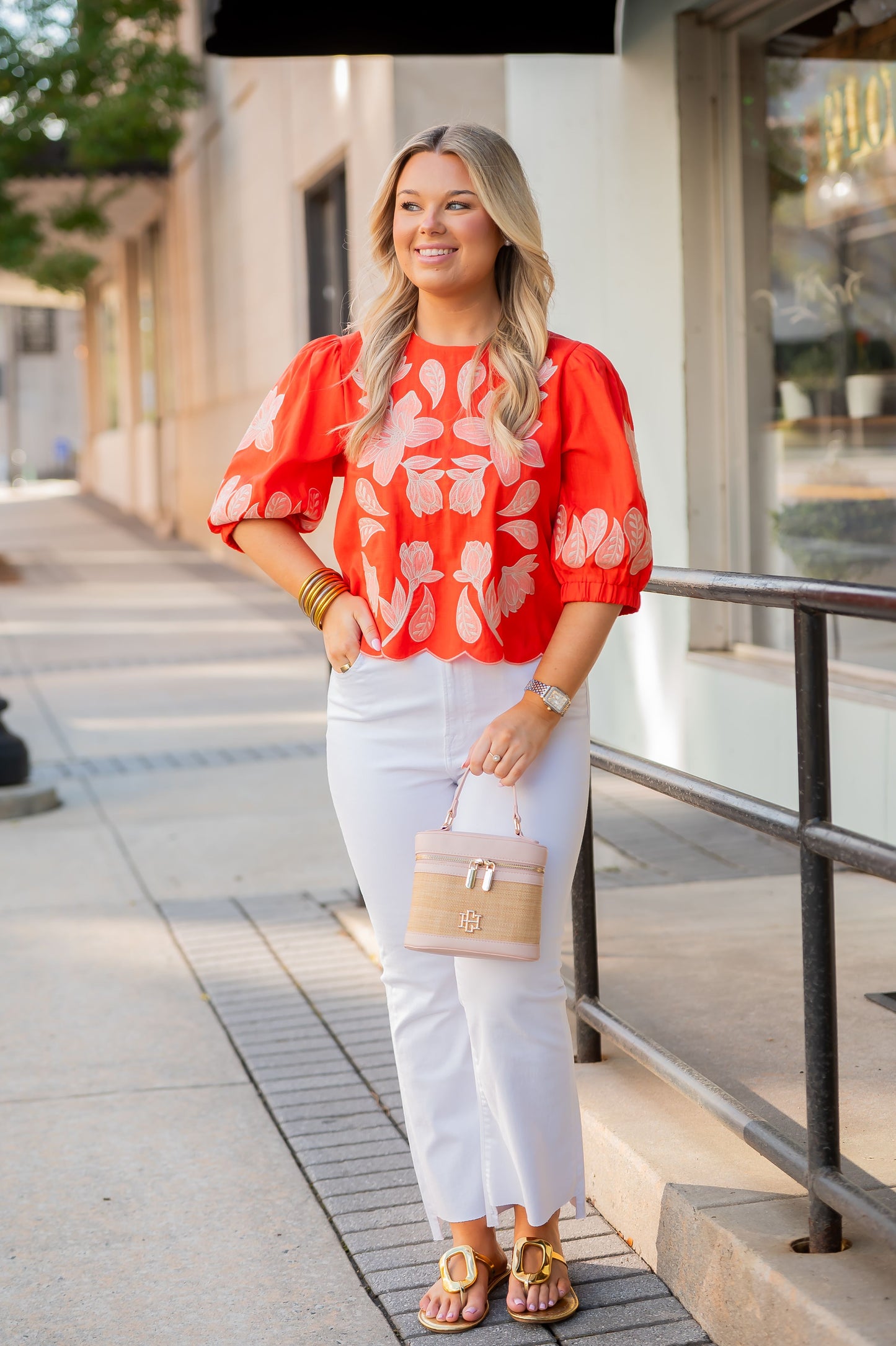 Lisle Short Sleeve Embroidery Top