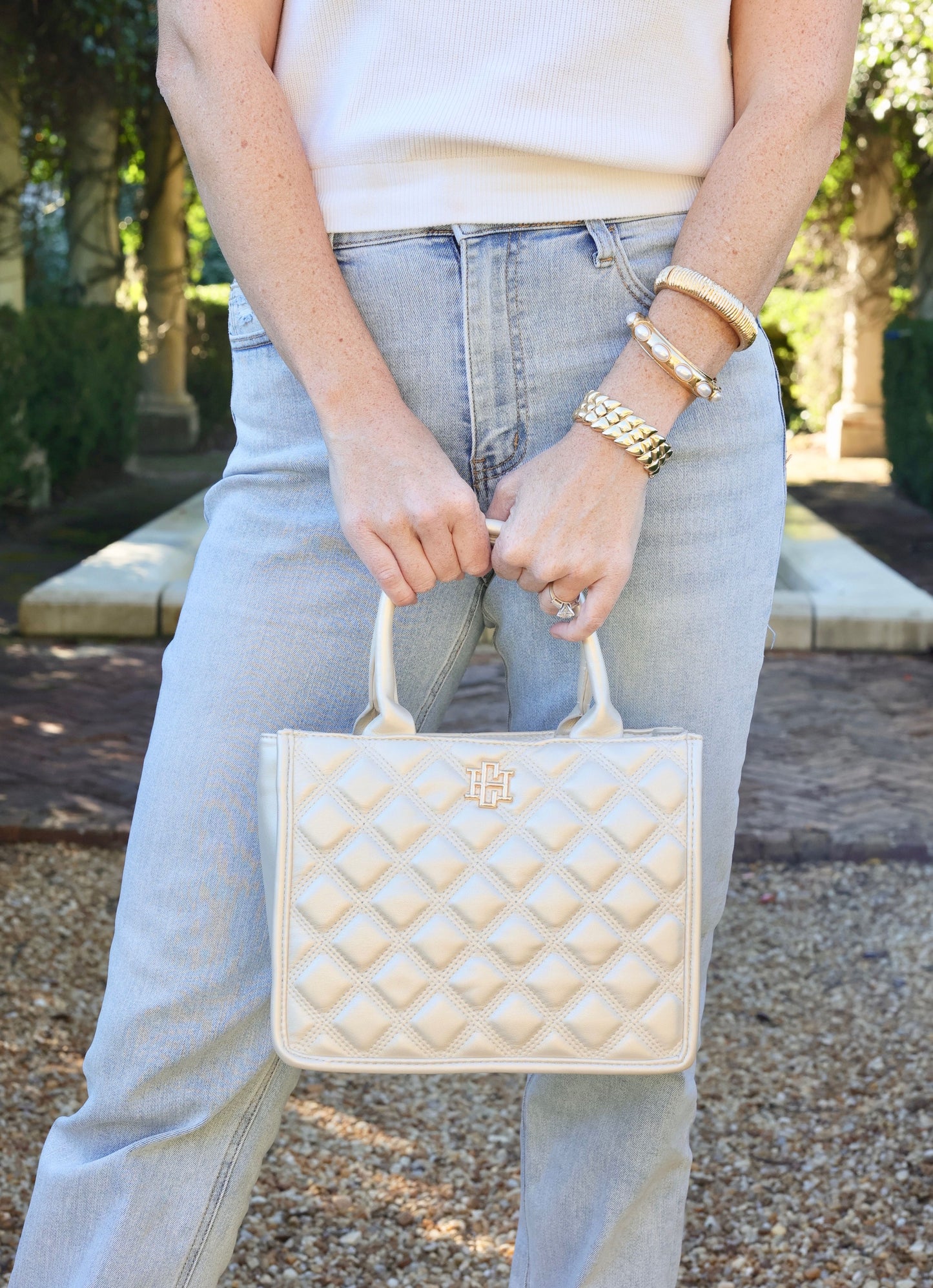 Ricky Mini Tote PEARL Quilted DQ