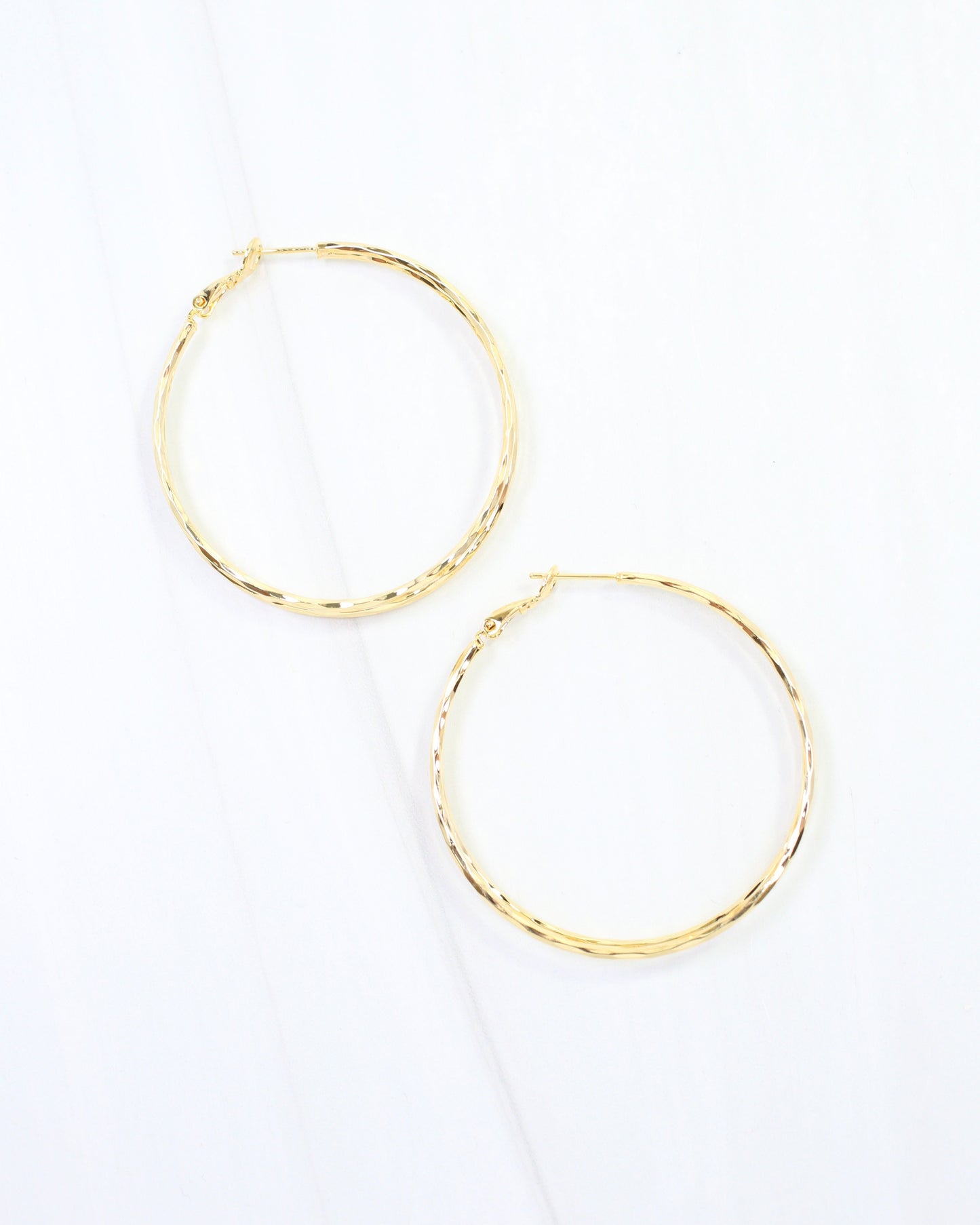 Allview Beveled Hoop Earring WR Gold
