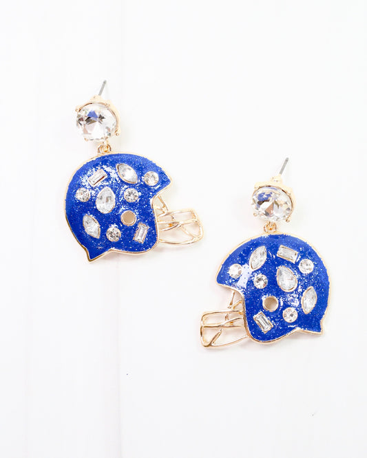 Halsey Helmet Earring Blue White