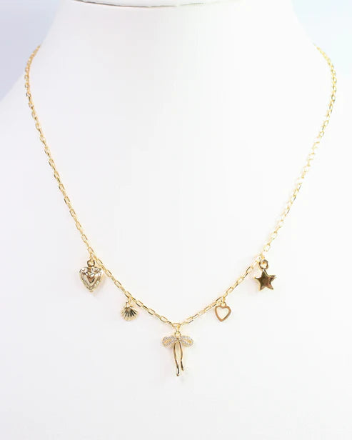 Tammy Charm Necklace Gold