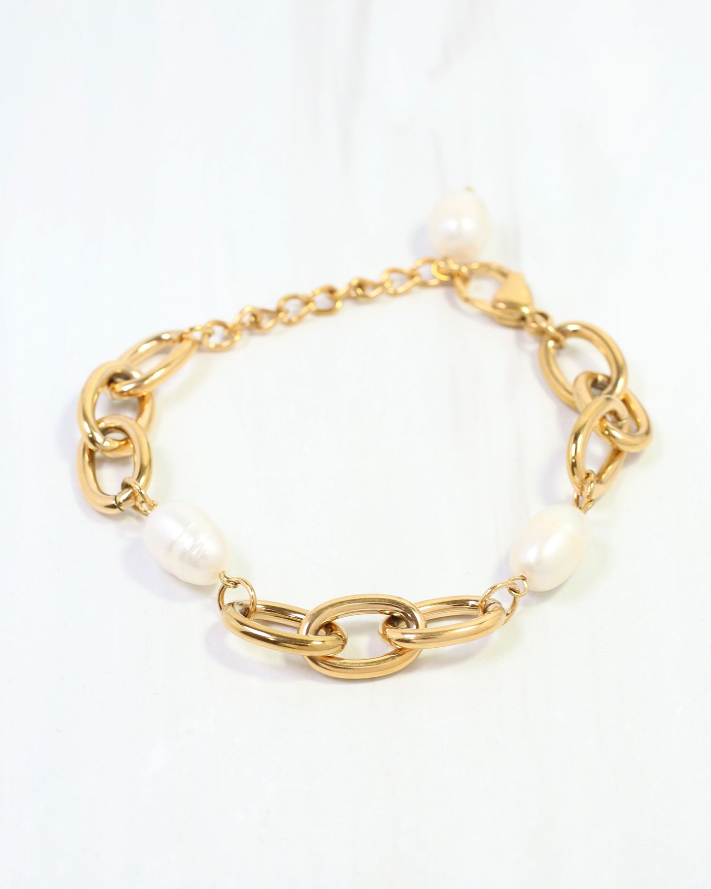 Colleen Pearl Link Bracelet WP Gold