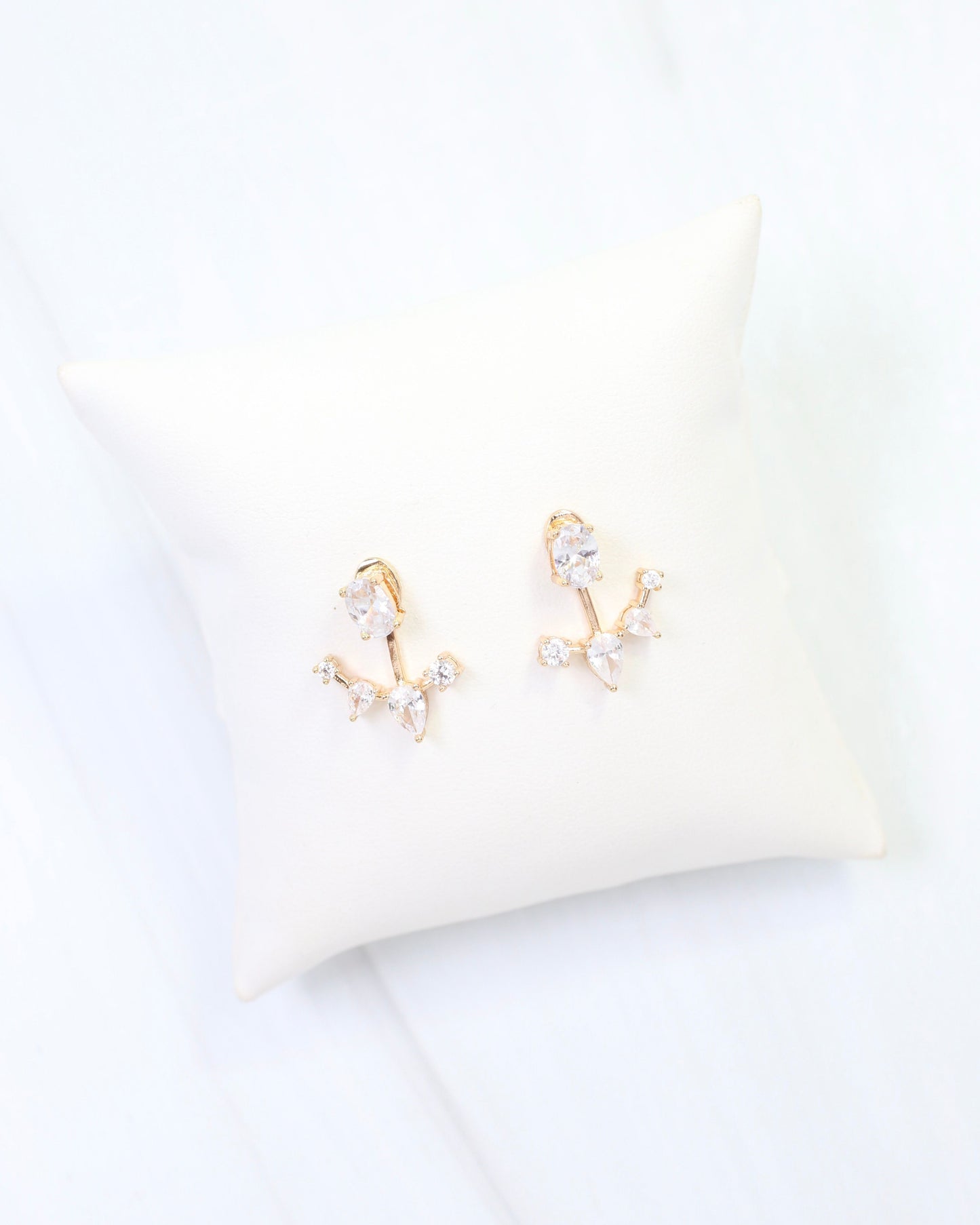 Mae CZ Ear Jacket Earring WR Gold
