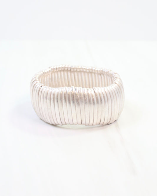 Cobra Stretch Bracelet Worn Silver