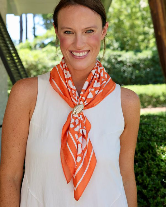 Lawson Leopard Scarf Medium Orange White