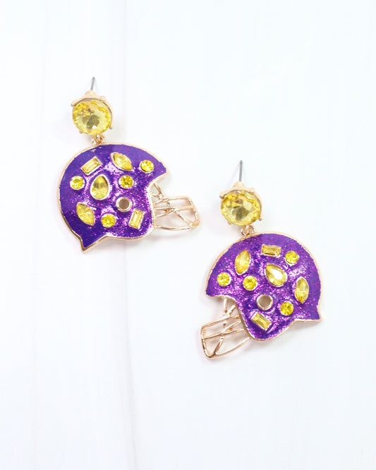 Halsey Helmet Earring Purple Gold