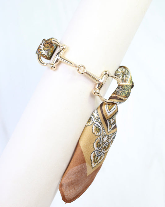 Lana Horsebit Scarf Bracelet Brown