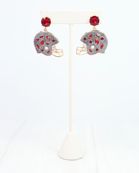 Halsey Helmet Earring Burgundy Gray