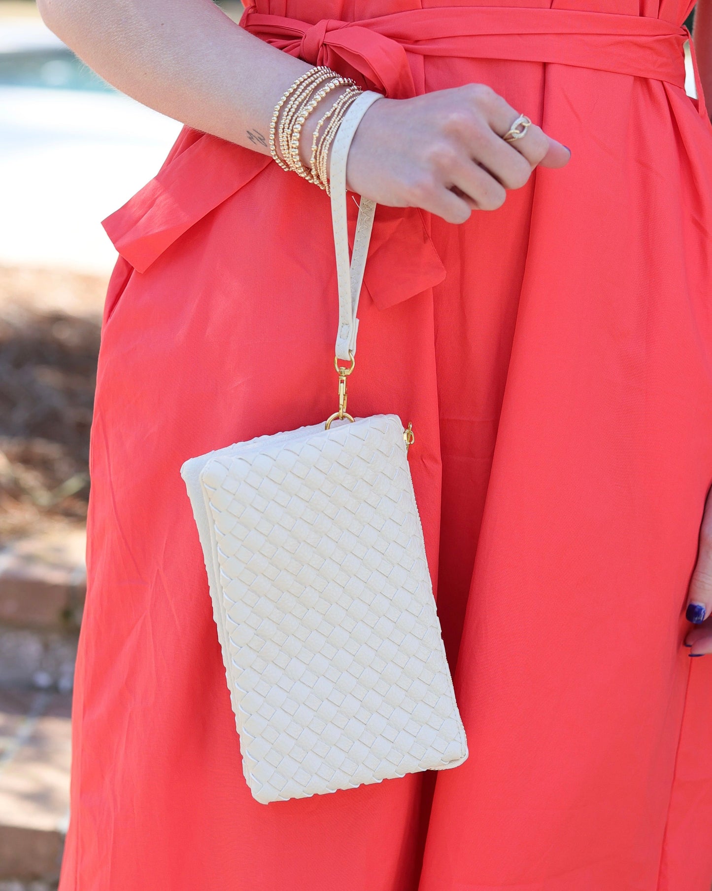 Liz Crossbody Bag Woven Almond