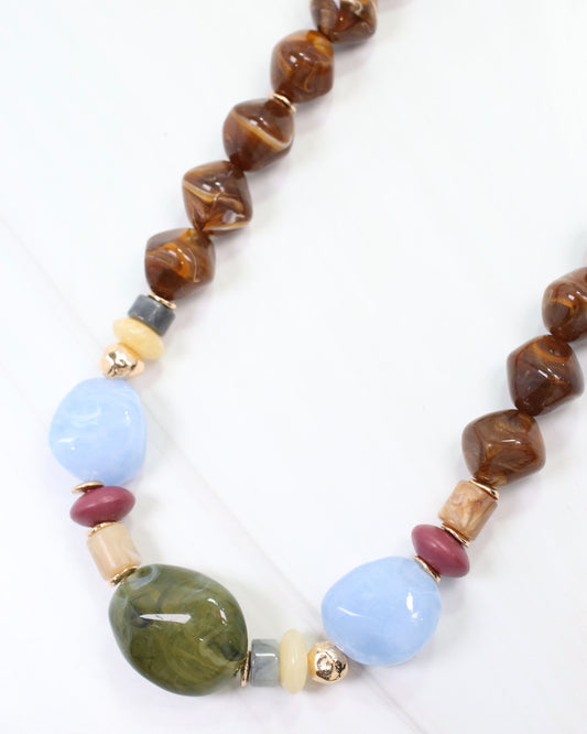 York Stone Necklace Dark Multi