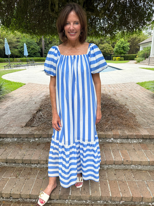 Scarlett Blue Stripe Maxi Dress