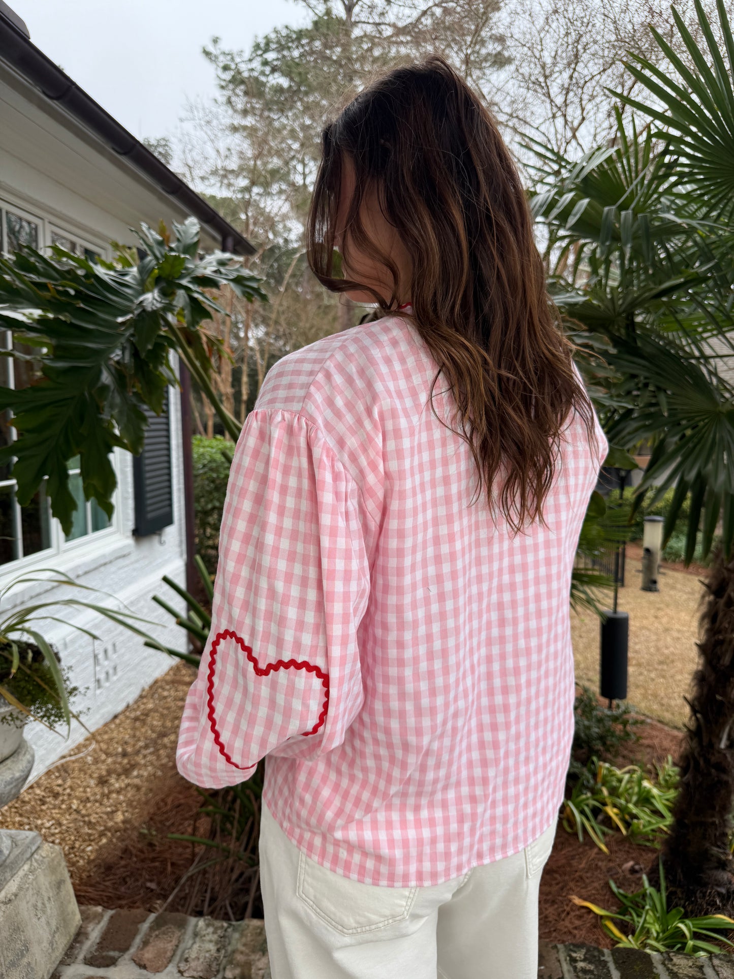 Cupid's Pick Baby Pink Gingham Heart Top